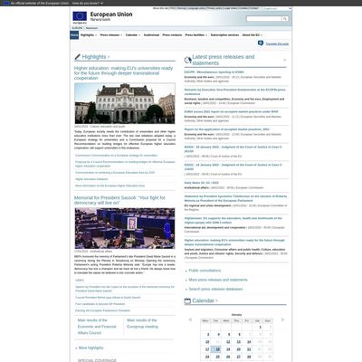 Web Commodore certified snapshot of https://europa.eu/newsroom/home_en taken at 2022-01-18 19:41:03
