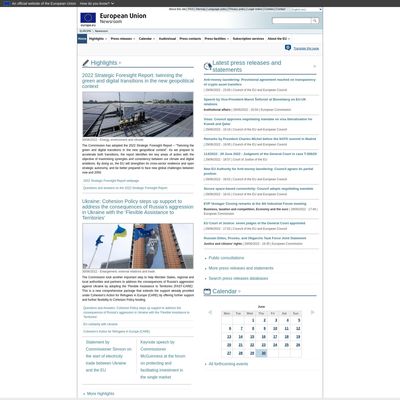 Web Commodore certified snapshot of https://europa.eu/newsroom/home_en taken at 2022-06-30 10:07:02