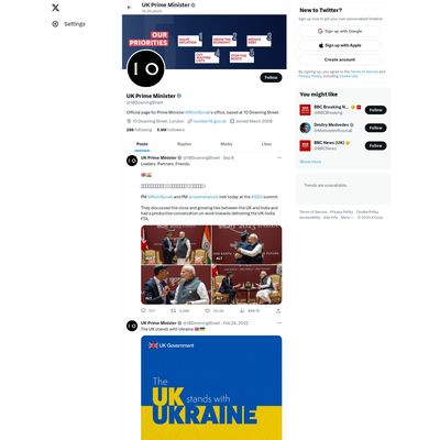 Web Commodore certified snapshot of https://twitter.com/10DowningStreet taken at 2023-09-24 04:27:32