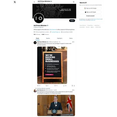 Web Commodore certified snapshot of https://twitter.com/10DowningStreet taken at 2025-07-31 13:44:02