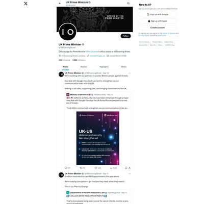 Web Commodore certified snapshot of https://twitter.com/10DowningStreet taken at 2025-09-14 19:03:33